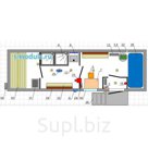 "BURAN-2" (Д2С) сауна + душевая на 2 кабинки (2,45х8м)