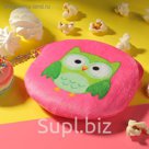 Кошелёк детский "Совушка", отдел на молнии с цепочкой, цвет малиновый
