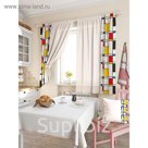 Комплект штор для кухни «Альция», размер 150х180 см - 2 шт и 2 подхвата