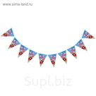 Гирлянда "Дедушка Мороз на крыше" (10 флажков) 220 см