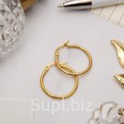 Серьги кольца Стальные цвет золото d 2 см