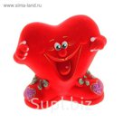 Копилка "Улыбающееся сердечко" красная