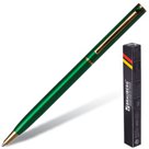 Ручка бизнес-класса шариковая BRAUBERG «Slim Green», корпус зеленый, золотистые детали, 1 мм, синяя