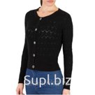 Ажурная кофта из кашемира и шерсти мериноса, Артикул товара W6426, цвет черный, размер XL