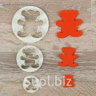 Набор выемок кондитерских для марципана и теста "Мишка", 3 шт.