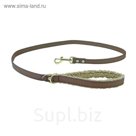 Поводок кожа/мех FUR коричневый, 125 см
