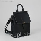 Рюкзак-сумка на молнии, отдел с перегородкой, наружный карман, цвет чёрный