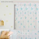 Тюль "Этель" Цветы лета (цвет голубой) без утяжелителя, ширина 250 см, высота 270 см