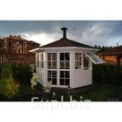 Беседка 6-тигранная закрытая, остекленная