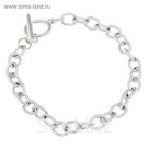 Основа-браслет "Шарм" с замком-тоггл 19см, цвет серебро