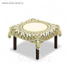 Скатерть, 140х220 см., кремовый/золотой, 100% п/э