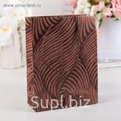 Пакет подарочный, "Волна", коричневый, 21,5 х 16 х 7 см