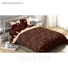 Постельное бельё "Этель" 1,5 сп. Кофе 143х215 см, 150х214 см, 70х70 см - 2 шт., 100% хлопок, бязь 125 г/м²