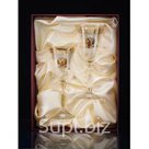 Подарочный набор фужеров под вино 250мл с золотом 2шт; Артикул: 1505; Производитель стекла/хрусталя/фарфора:  Crystalex (Чехия); Цвет/Дизайн: золото 