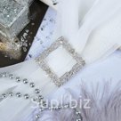 Пряжка для платка Квадрат цвет белый в серебре