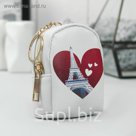 Кошелёк женский, отдел на молнии, кольцо, цвет белый