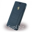 Кожаный чехол-книжка для iPhone 7/8 Ferrari Blue 