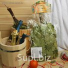 Веник для бани ЭКСТРА из кавказского дуба "Добропаровъ", новогодняя серия
