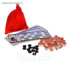 Игра "Лото", набор: карточки, фишки, бочонки, красный мешок