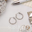 Серьги-кольца "Стальные", цвет серебро, d=1,5 см