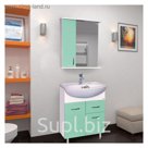 Тумба с раковиной Misty "Уют-60", с ящиком, салатовая