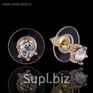 Серьги "Агри", цвет белый в золоте