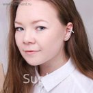 Серьга "Каффа" крестик, цвет МИКС