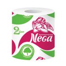 Бумага туалетная бытовая, 20 м, NEGA («Нега»), 2-х слойная, на втулке, 100% целлюлоза