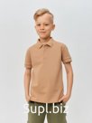 Футболка детская поло MINAKU: Basic line, бежевая, рост 98 см