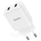 Сетевое зарядное устройство Hoco N7, 2xUSB,  2.1 А, белое