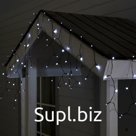 БАХРОМА ECO. ЭРА, IP44, на солнечной батарее, Ш:3.8м, В:0.5м, Н.Т., 110 LED, 2 режима, БЕЛЫЙ