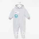 Комбинезон утеплённый для мальчика, цвет серый, рост 68