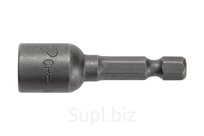 HOEGERT Насадка торцевая с магнитом 13 мм, 1/4", 2 шт.