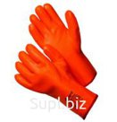 Утепленные перчатки с оранжевым МБС покрытием с манжетом крагой ПЛАМЯ Flame Strong