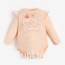 Полукомбинезон (боди) для девочки, цвет персиковый, рост 74 см