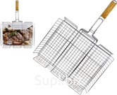 ATMIX deep grill grate: 42 x 31.5 x 6.5 cm, length with handle: 61 cm
