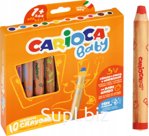 Набор экстра-крупных восковых карандашей CARIOCA BABY, в дерев корпусе, 10 цв,+точилка, уп. с европ.
