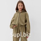 Толстовка флисовая для девочки MINAKU: Fleece Soft, светло-зелёная, рост 164 см