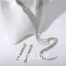 Набор 2 предмета: серьги, колье «Лёд» дорожка с лесенкой, цвет белый в серебре, 39 см