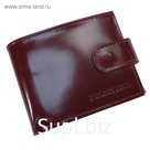 Кошелек мужской на кнопке, цвет бордовый