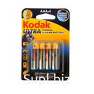 Батарейка алкалиновая Kodak Ultra, AAA, LR03-4BL, 1.5В, блистер, 4 шт.