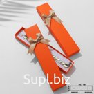 Коробочка подарочная под браслет/цепочку/часы «Контраст» 21×4 см, оранжевая, вставка белая