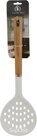 Slotted spoon Size: 34x11x4 cm Color: white, wood/silicone