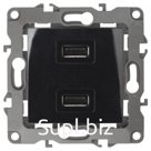 Устройство зарядное USB, 230В/5В-2100мА, IP20, Эра12, чёрный