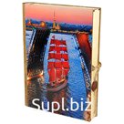 Шоколадные конфеты подарочные в деревянной книге ручной работы