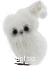 New Year's hanging decoration: Festive owl. Color: white. Size: 9x7x18 cm.