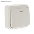Выключатель Smartbuy "Юпитер", 10 А, 1 клавиша, наружный, с индикатором, белый