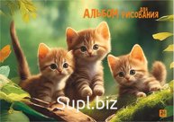 Альбом для рисования 24л. на склейке "Рыжики", блок - офсет 100г/м