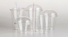 Крышка купольная ПЭТ с отверстием для трубочки