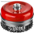 Щетка металлическая для УШМ MIRAX 35144-125, крученая проволока, "чашка", 0.5 мм, d=125 мм